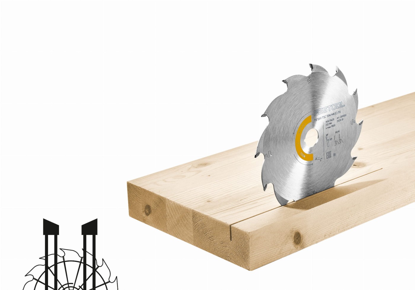 Piła tarczowa HW 160x1,8x20 PW12 FESTOOL 205550