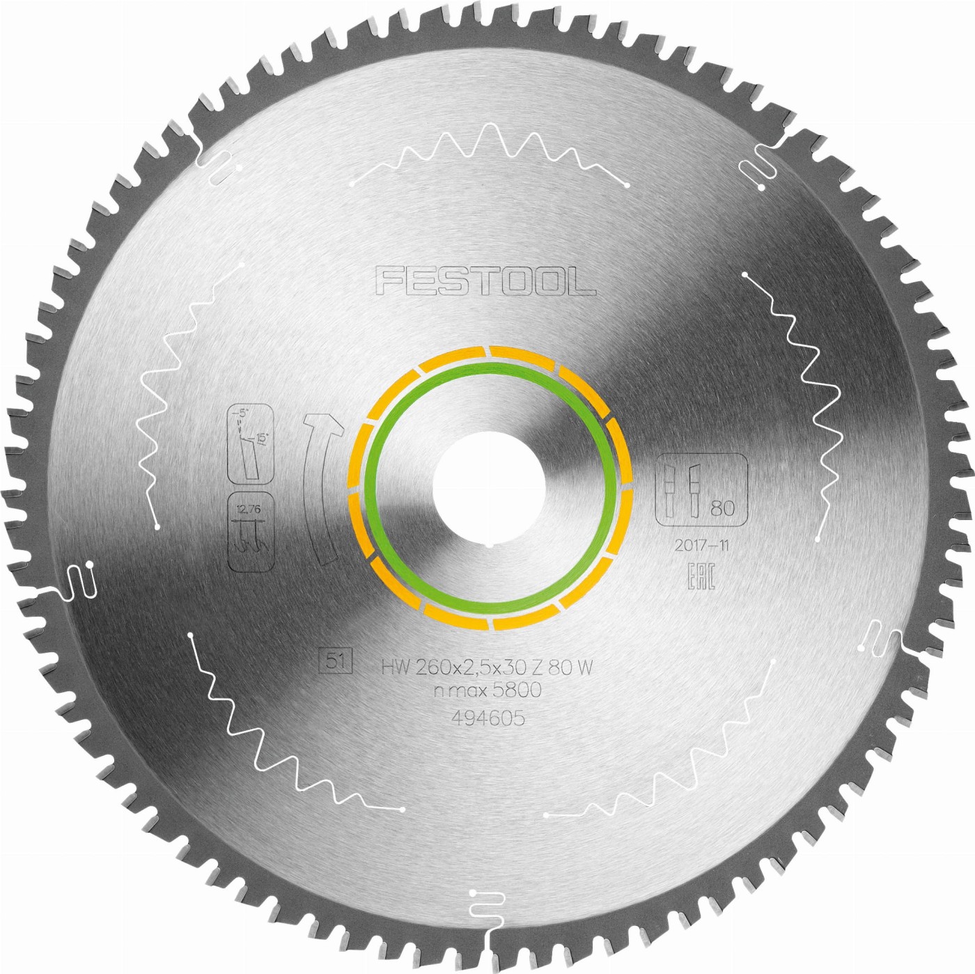 Piła tarczowa HW 260x2,5x30 W80 FESTOOL 494605