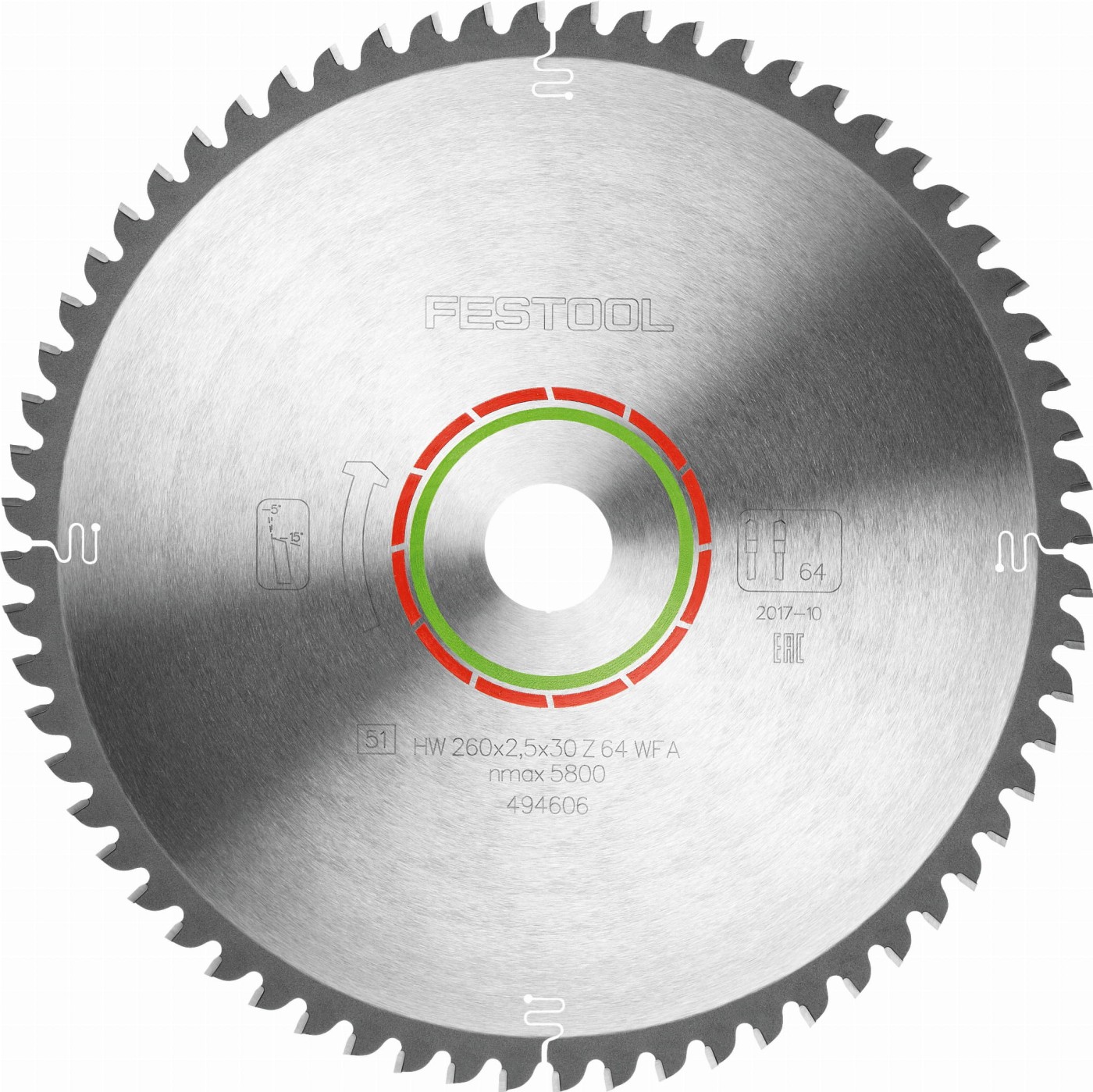 Piła tarczowa HW 260x2,5x30 WZ/FA64 FESTOOL 494606