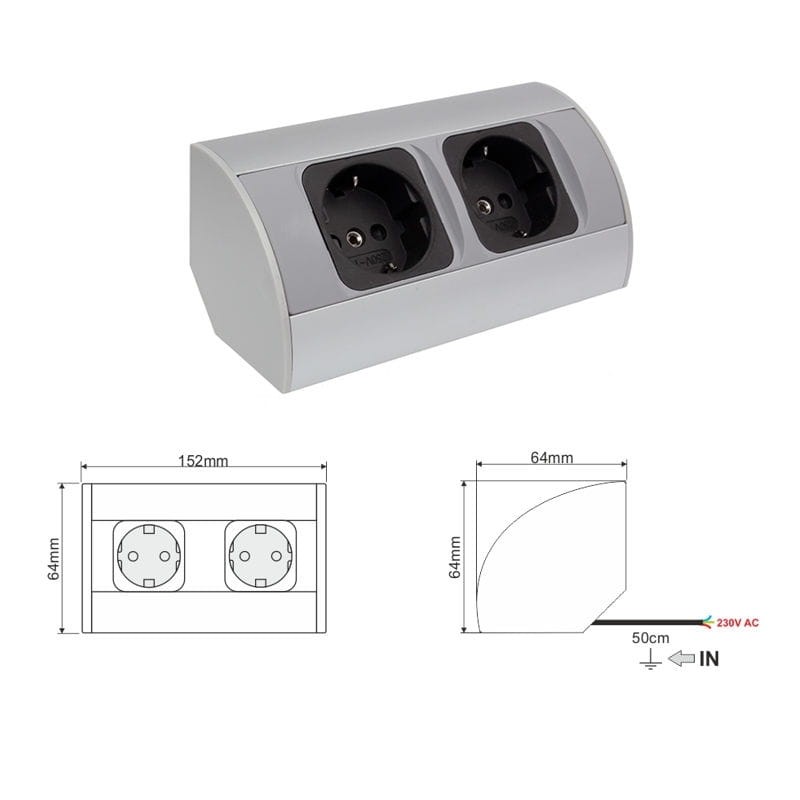 Gniazdo Corner Box 2x gniazdo Schuko aluminium.jpg