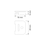 Uchwyt do profilu Led Corner Line wymiary