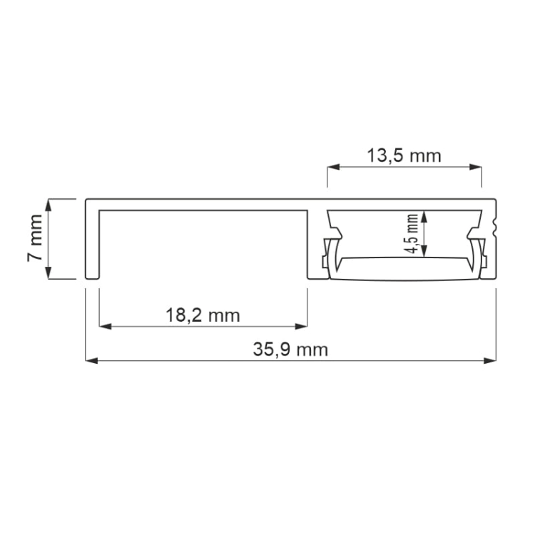 Profil Led Floorline 3.0 mb do cokołu natura z osłonką mleczną wymiary