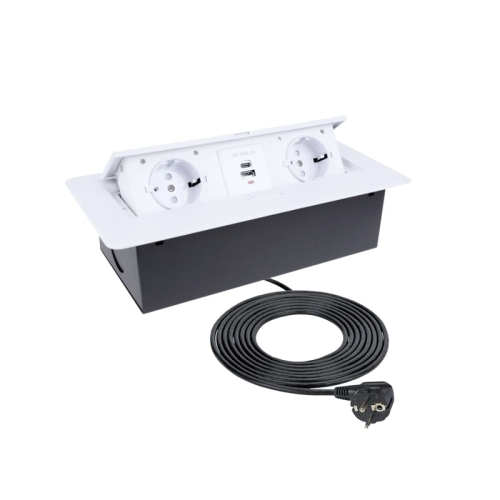 Gniazdo Kombi Box USB biały