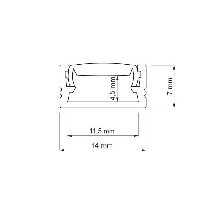 Profil Led Line Mini nakładany klosz mleczny wymiary