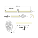 Taśma LED COB FREE CUT wymiary
