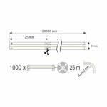 Taśma LED COB biały ciepły bez żelu (IP20) 480 LED szer. 8mm wymiary