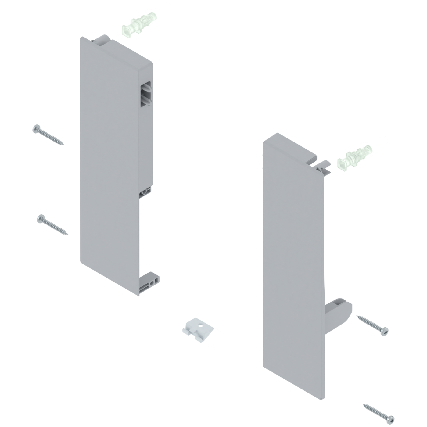 Mocowanie frontu szufl wew., wysokość D, P/L Szare