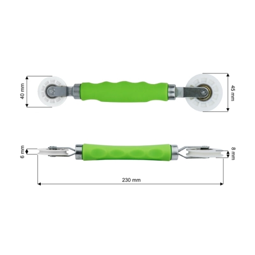 Roller do wklejania taśm LED (5-10mm, SMD 2835lub COB) wymiary