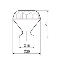 Gałka meblowa kryształ crystal GKS004 25 wymiary