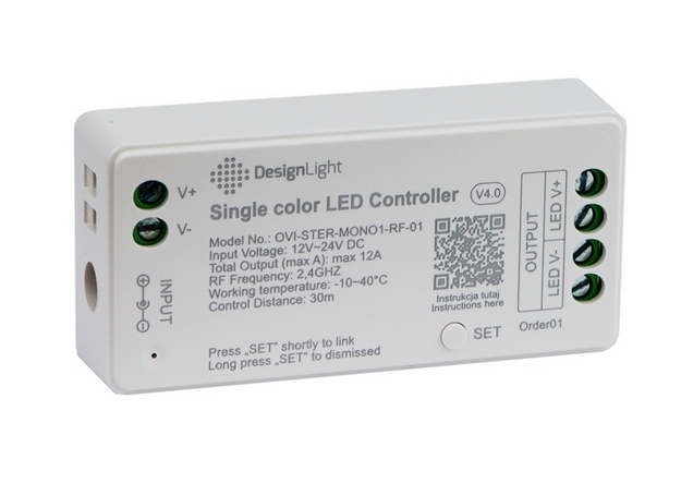 OVI sterownik mono RF 12-24VDC 12A (OVI-STER-MONO01-RF-01)