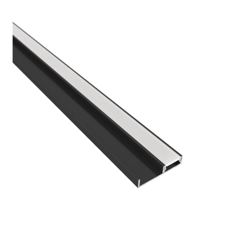 Profil Led Floorline 2.0 mb do cokołu Czarny z osłonką mleczną