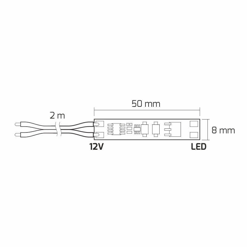 WYŁĄCZNIK PŁYTOWY DO PROFILU LED XC60 WYMIARY
