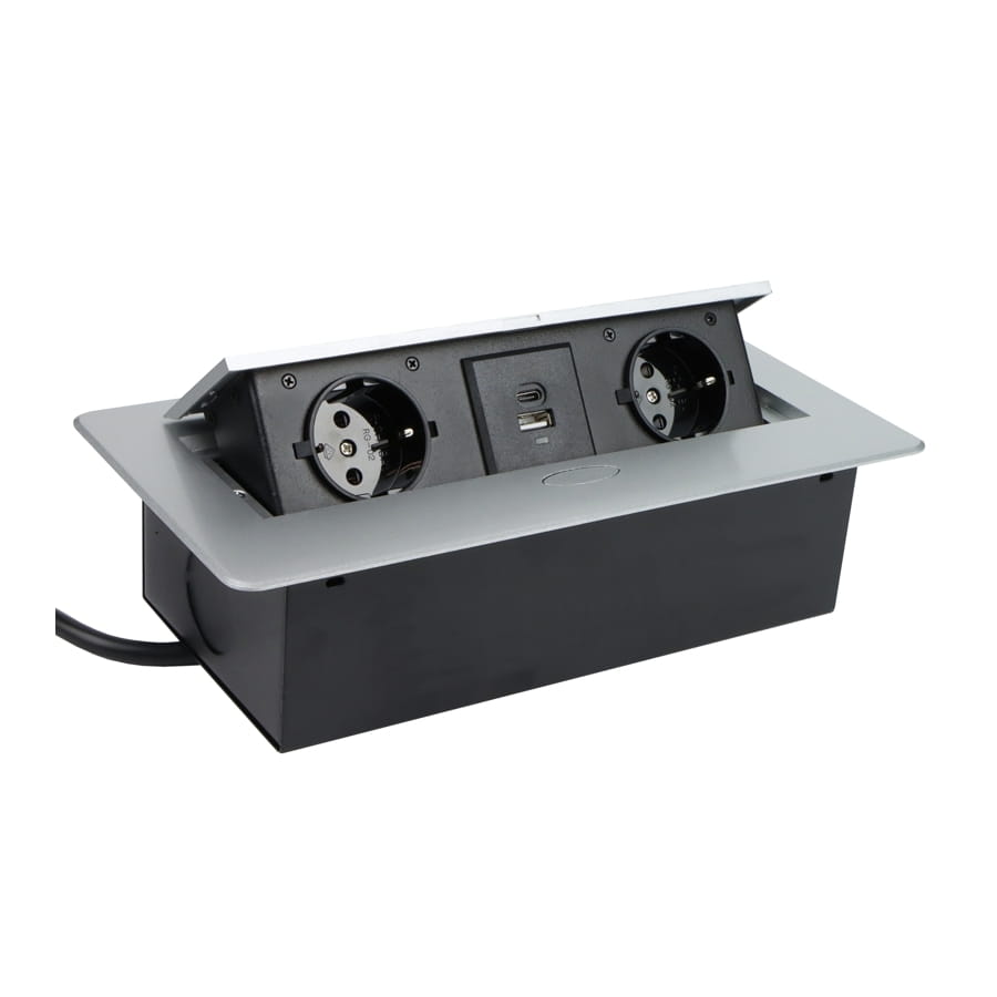 Gniazdo Kombi Box USB aluminium