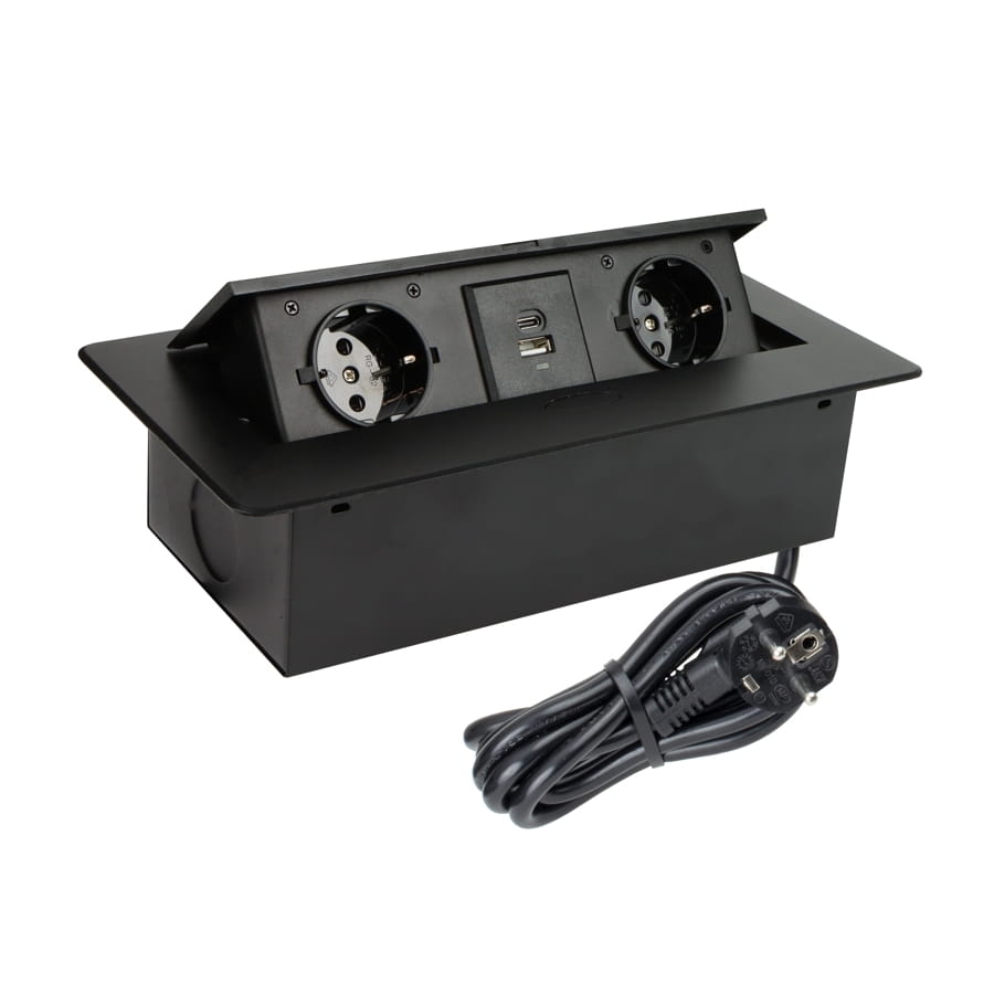 Gniazdo Kombi Box USB czarny
